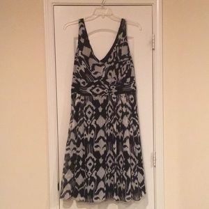 Black and cream cocktail dress